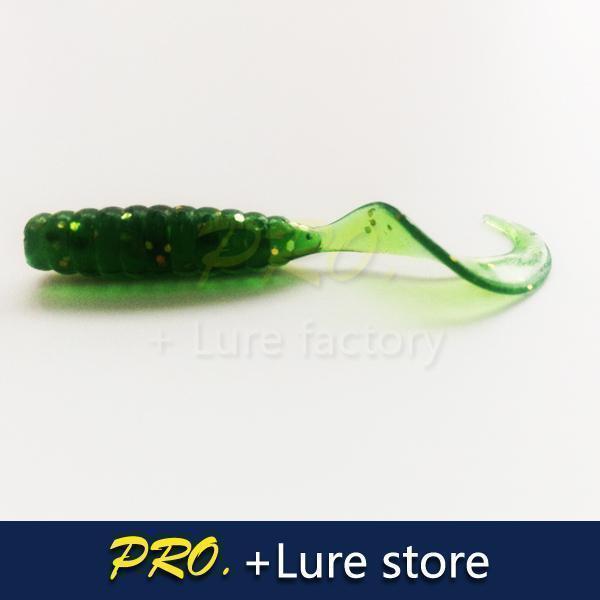 100Pcs Soft Plastic Artificial Isca Pesca Circle Tail Protein Grub Lure-Professional Lure store-green-Bargain Bait Box