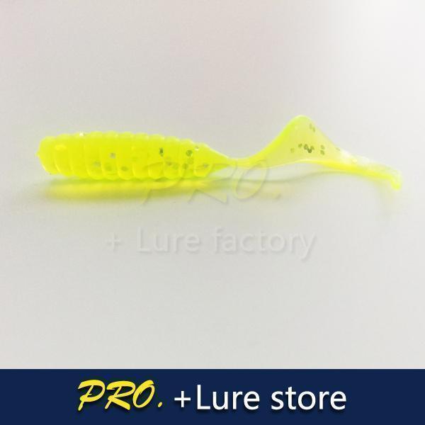100Pcs Soft Plastic Artificial Isca Pesca Circle Tail Protein Grub Lure-Professional Lure store-light green-Bargain Bait Box
