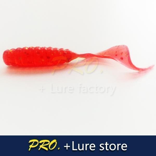 100Pcs Soft Plastic Artificial Isca Pesca Circle Tail Protein Grub Lure-Professional Lure store-red-Bargain Bait Box