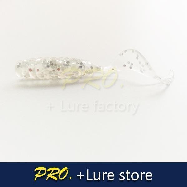 100Pcs Soft Plastic Artificial Isca Pesca Circle Tail Protein Grub Lure-Professional Lure store-transpanrent-Bargain Bait Box