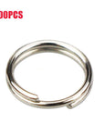 100Pcs Stainless Steel Round Split Key Ring Chain Hoop Loop Keychain Charm 8Mm-RUNSTAR Store-Bargain Bait Box
