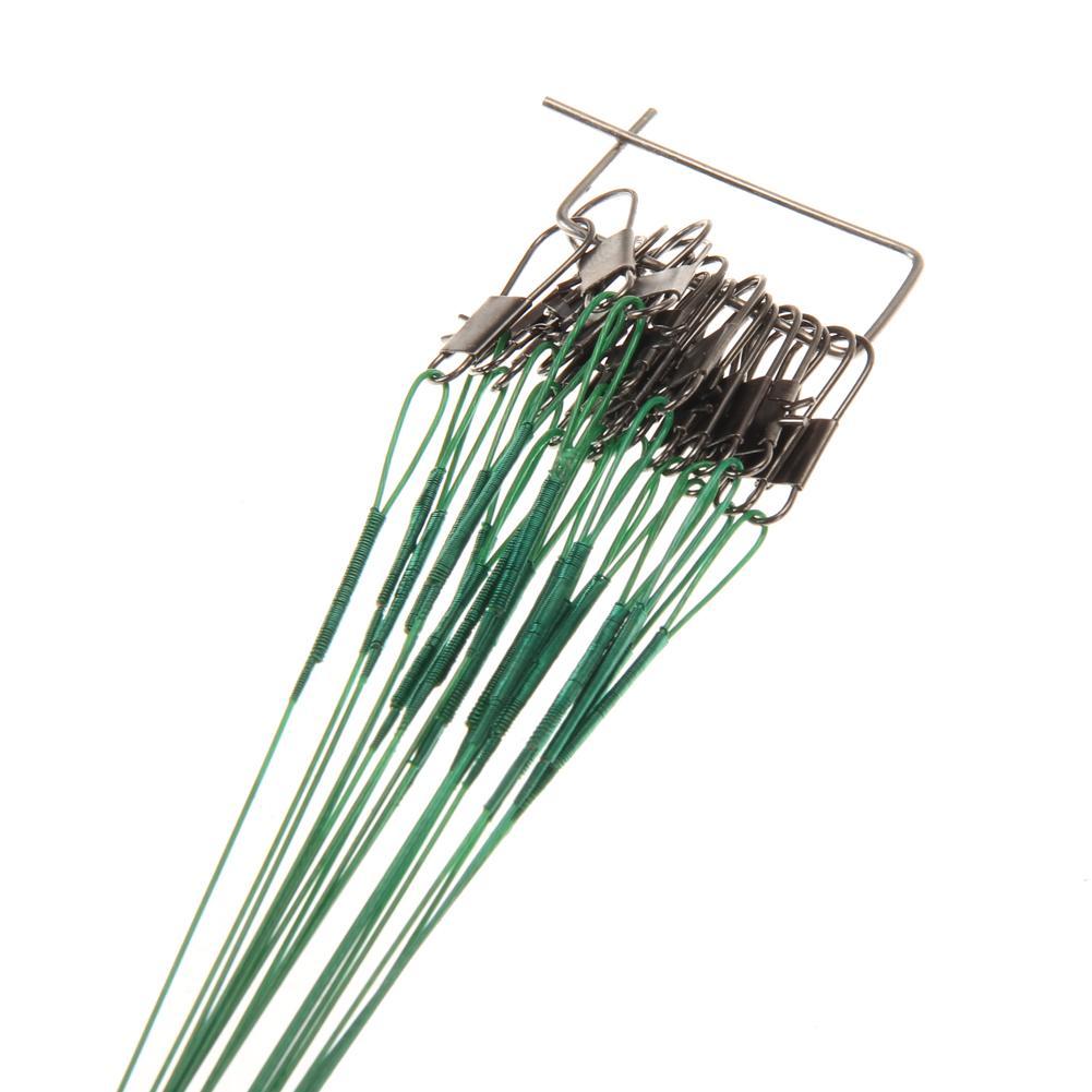 100Pcs Steel Wire Fishing Trace Lures Nylon Coated Wire Leader Spinner Swivels-Splendidness-Green-Bargain Bait Box