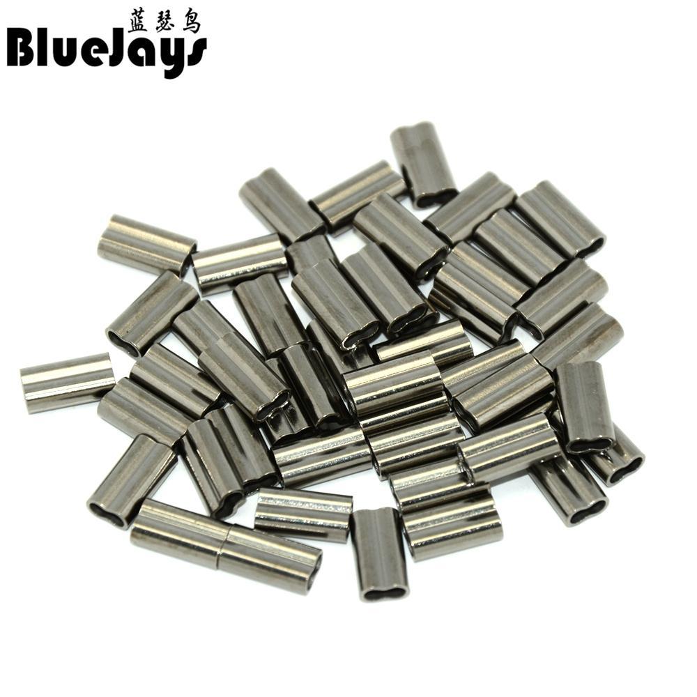 100Pcs/Lot Barrel Crimping Sleeves Copper Double Tube Sea Fishing Wire Sleeve-BlueJays Official Store-Diameter 1.4mm-Bargain Bait Box