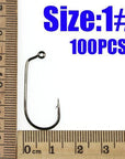 [100Pcs/Lot] Carbon Steel 60 Degree Jig Hook Fishing Hooks 6 1 1/0 2/0 3/0 4/0-Wifreo store-100pcs size 1-Bargain Bait Box