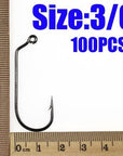 [100Pcs/Lot] Carbon Steel 60 Degree Jig Hook Fishing Hooks 6 1 1/0 2/0 3/0 4/0-Wifreo store-100pcs size 3Io-Bargain Bait Box