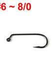 [100Pcs/Lot] Carbon Steel 60 Degree Jig Hook Fishing Hooks 6 1 1/0 2/0 3/0 4/0-Wifreo store-100pcs size 6-Bargain Bait Box
