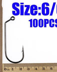 [100Pcs/Lot] Carbon Steel 60 Degree Jig Hook Fishing Hooks 6 1 1/0 2/0 3/0 4/0-Wifreo store-100pcs size 6Io-Bargain Bait Box