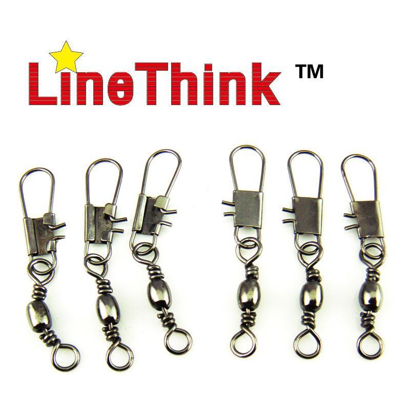 100Pcs/Lot Linethink Brand Fishing Swivel With Interlock Snap Fishing Lure-LINETHINK official store-Size16-Bargain Bait Box