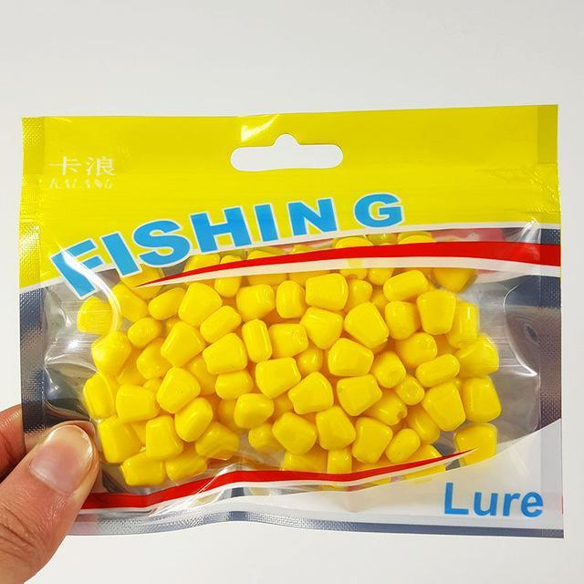 100Pcs/Lot Yellow Soft Lures Corn Fishing Lure Silicone Bait 1Cm Carp Fishing-YTQHXY Official Store-Bargain Bait Box
