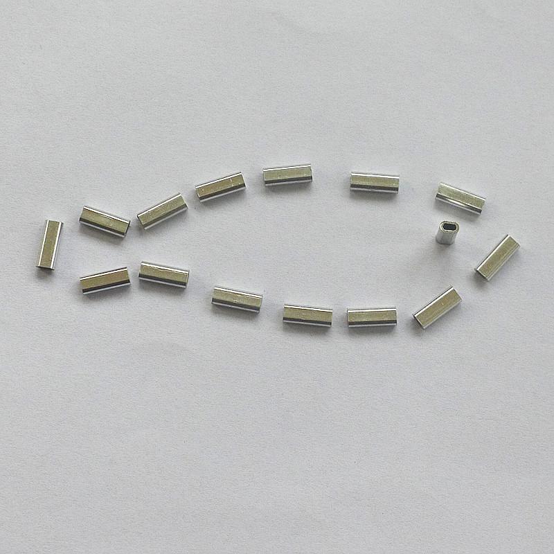 100Pieces Fish Crimps Aluminum Pipe Fishing Line Tube Fitted Tube Wire Clip Tube-SKY FISHING-White-Bargain Bait Box