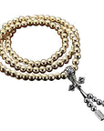 108 Buddha Beads Necklace Chain Outdoor Full Steel Self Defense Hand Bracelet-HMJ Outdoor Store-Gold B-Bargain Bait Box