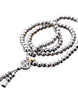 108 Buddha Beads Necklace Chain Outdoor Full Steel Self Defense Hand Bracelet-HMJ Outdoor Store-Silver C-Bargain Bait Box