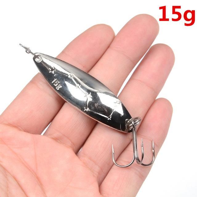 10G 15G 20G 25G Silver Gold Spoon Mustad Hooks Surface Plating Good For-Casting & Trolling Spoons-Bargain Bait Box-NO2-Bargain Bait Box