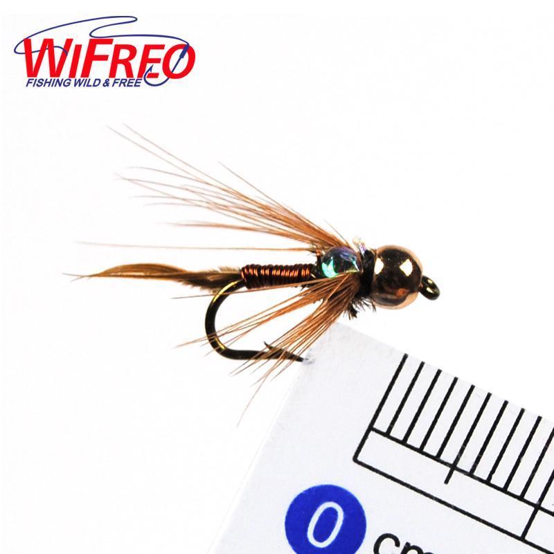 10Pcs 12# Wifreo Copper John Fly Brass Head Nymph Stone Fly Fishing Bait /-Flies-Bargain Bait Box-Bargain Bait Box