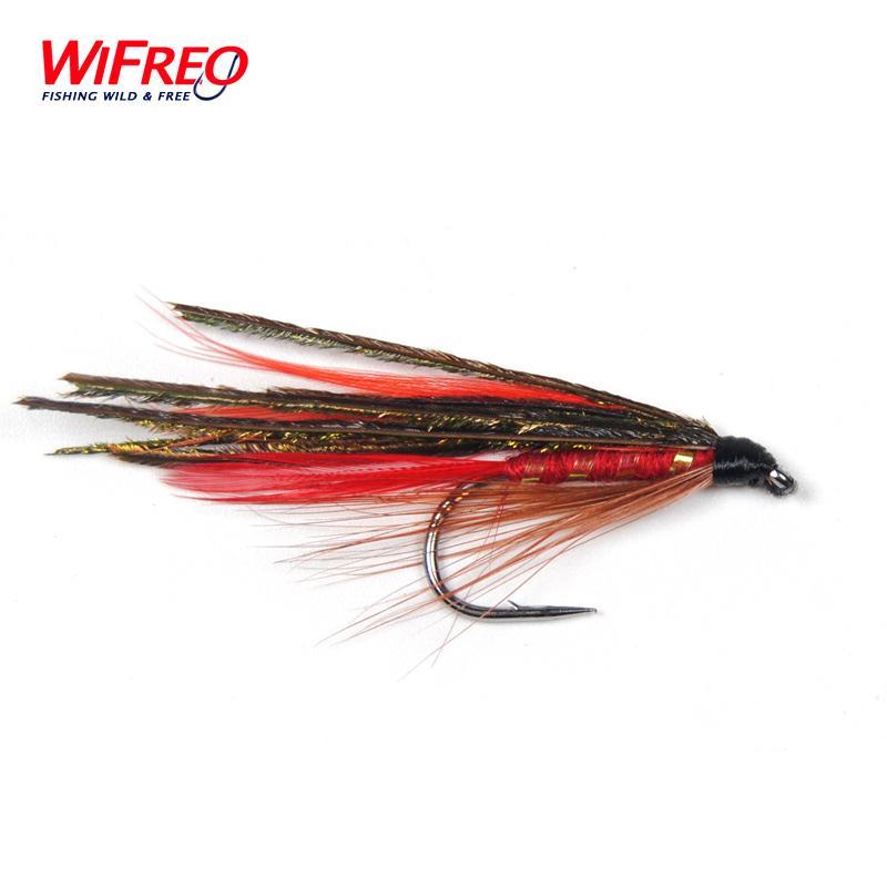 10Pcs 7# Wifreo Red Peacock Demon Streamer Fly Fishing Flies Free Box-Flies-Bargain Bait Box-Bargain Bait Box