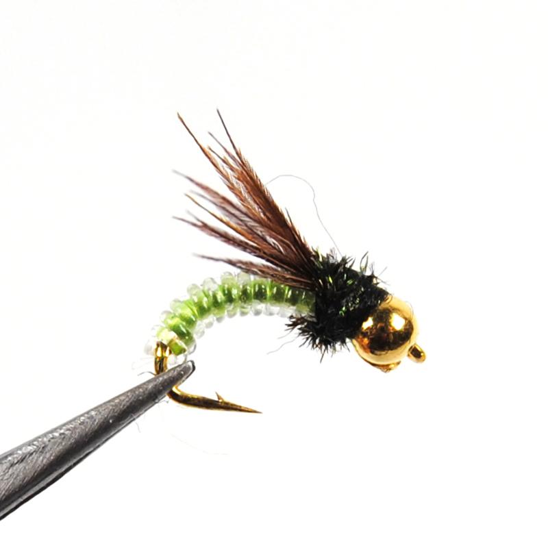 10Pcs Beadhead Pm Caddis #14, Nymphs, Dry Fly Fishing Trout Flies-Flies-Bargain Bait Box-Bargain Bait Box