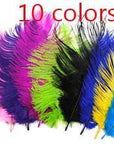10Pcs Multiple Colors Ostrich Feather Fly Tying Material Making Streamer Bugs-Fly Tying Materials-Bargain Bait Box-10 colors mixed-Bargain Bait Box