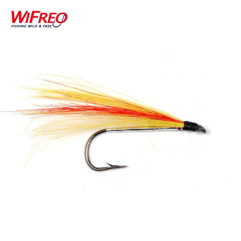10Pcs Wifreo 8# Streamer Mickey Finn Streamer Fly Orange Yellow-Flies-Bargain Bait Box-Bargain Bait Box