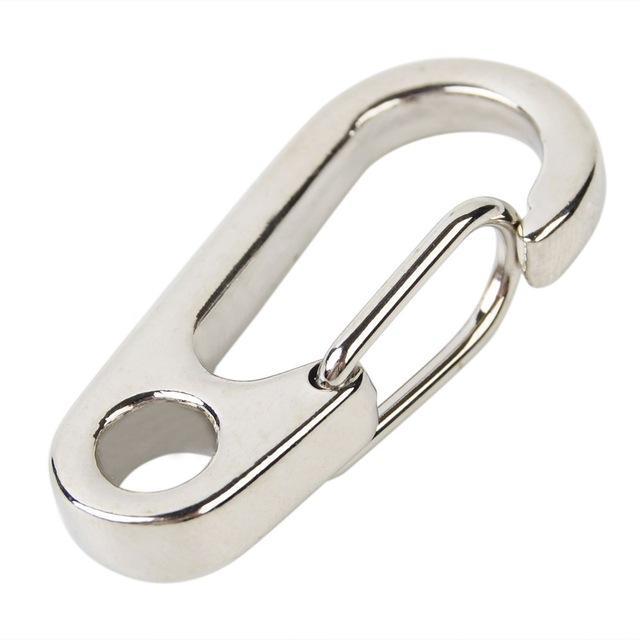 10Pcs/Lot Edc Key Clip Holder Stainless Steel Key Chain Clip Climbing Camp-cantwaitonline-Silver-Bargain Bait Box