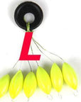 [10Set=60Pcs] Seven-Star Oval Mini Fishing Float Space Beans Easy Use Floater-Fishing Floats-Bargain Bait Box-Yellow L-Bargain Bait Box