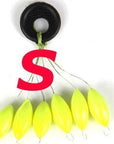 [10Set=60Pcs] Seven-Star Oval Mini Fishing Float Space Beans Easy Use Floater-Fishing Floats-Bargain Bait Box-Yellow S-Bargain Bait Box