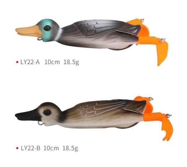 10Cm 18.5G Top Water 2019 Duck Soft Fishing Lure Frog Top Water 3D-Fishing Lures-Katie&#39;s Fishing Store-AB-Bargain Bait Box