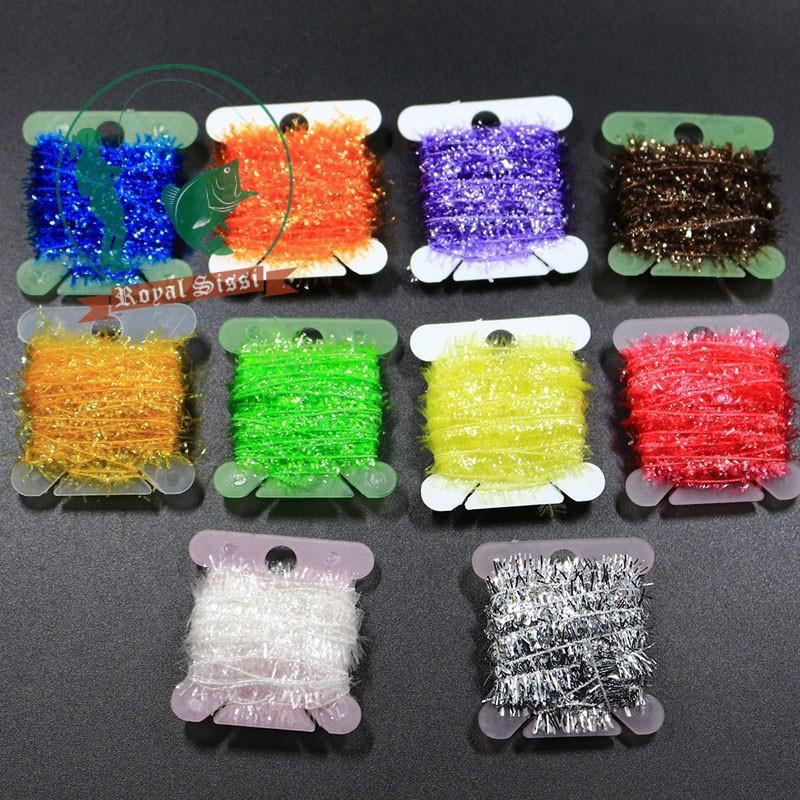 10Colors/Set Tinsel Chenille Thread Crystal Flash Chenille Cactus /Fly Fishing-Royal Sissi Official Store-Bargain Bait Box