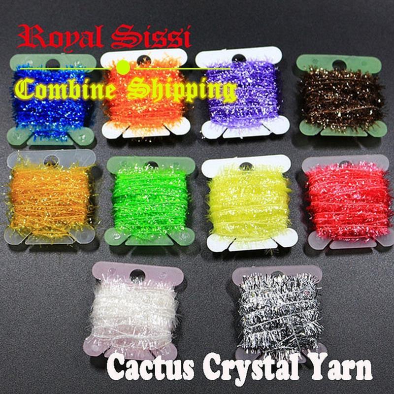 10Colors/Set Tinsel Chenille Thread Crystal Flash Chenille Cactus /Fly Fishing-Royal Sissi Official Store-Bargain Bait Box