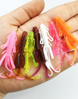 10Pc/Lot 7 Colors Fishing Lure Soft Baits 45Mm 1.5G Grub Artificial Trout-YTQHXY Fishing (china) Store-A-Bargain Bait Box