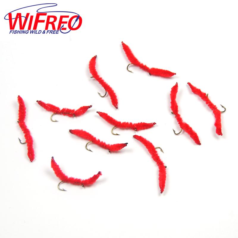 10Pcs 10# Wifreo San Juan Worm Fly Aquatic Worms River Trout Fishing Flies-Flies-Bargain Bait Box-Bargain Bait Box