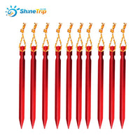 10Pcs 18Cm Tent Peg Nail 7001 Aluminium Alloy Stake With Rope 5 Colors Camping-TO GO Outdoor Store-Red-Bargain Bait Box