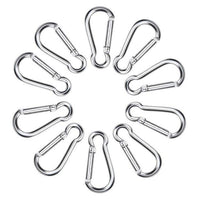10Pcs Aluminum Alloy Carabiner Spring Snap Clip Hooks Keychain Climbing-Sad Fish Store-Silver-Bargain Bait Box