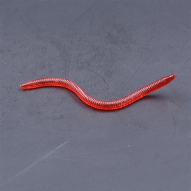 10Pcs Artificial Soft Red Earthworm With Fishy Smell Bait Rubber Lure Crap-China Fishing knight Store-Bargain Bait Box