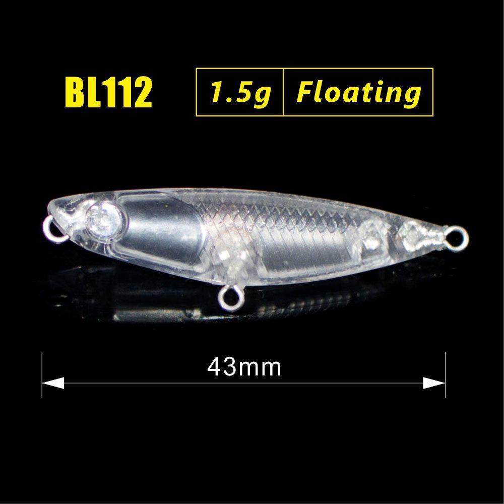 10Pcs Countbass Blank Hard Lure 43Mm 1.5G, Topwater, Popper, Unpainted Fishing-Blank &amp; Unpainted Lures-Fishing Tackles Store-Bargain Bait Box