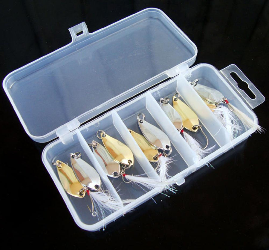 10Pcs Fish Spoon Lure Feather Hook Fishing Bait Box Mix Set-Hard Bait Kits-Bargain Bait Box-Bargain Bait Box