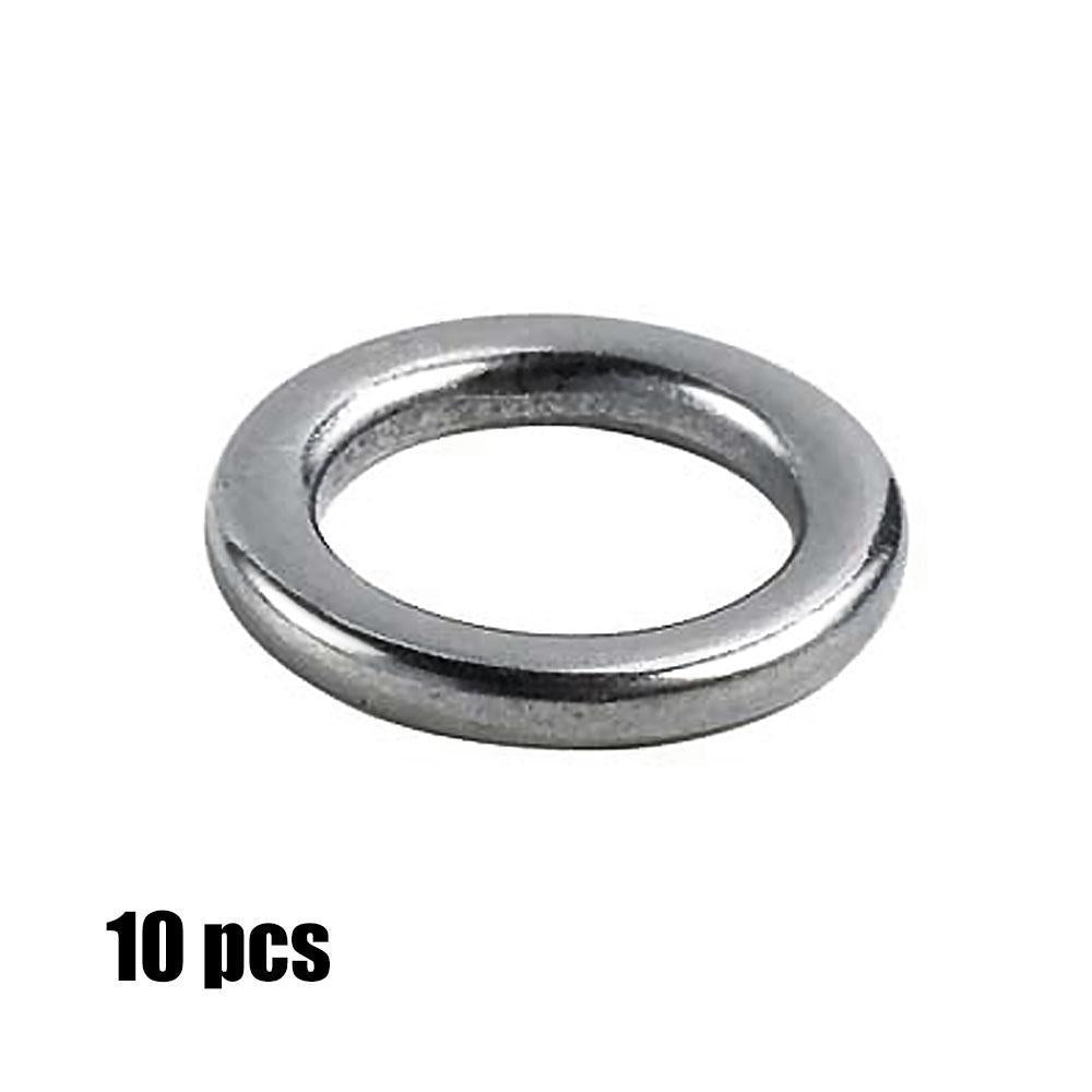 10Pcs Heavy Weight Stainless Steel Solid Ring, Jigging Lure Ring, Fishing-countbass Fishing Tackles Store-Size 3-Bargain Bait Box