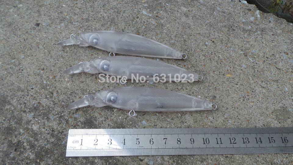 10Pcs Unpainted Clear Plastic Fishing Lure Bodies. 296
