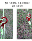 10Pcs/Bag Tent Wind Rope Buckle Multifunctional 3 Hole Antislip Quick Knot-Oneroad Outdoor-red-Bargain Bait Box
