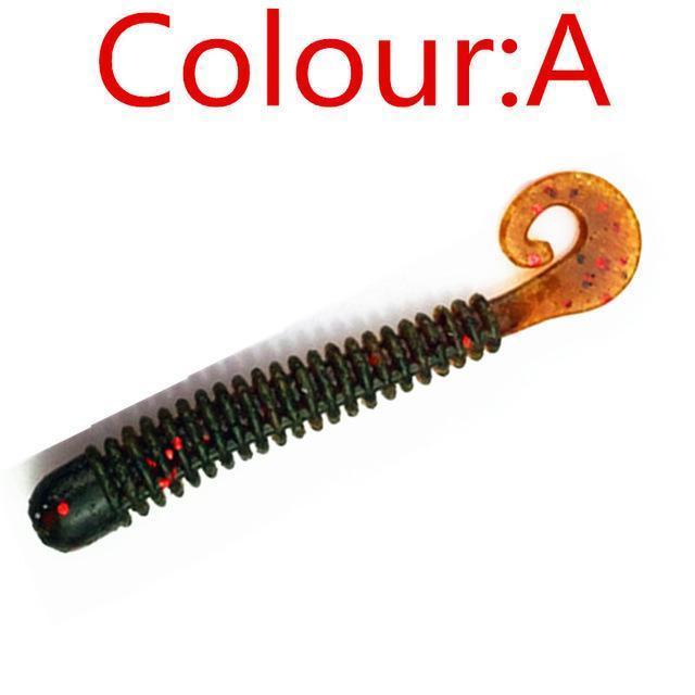 10Pcs/Lot 6Cm 1.36G Curly Tail Soft Lure Curly Tail Fishing Lures Artificial-WDAIREN fishing gear Store-A-Bargain Bait Box