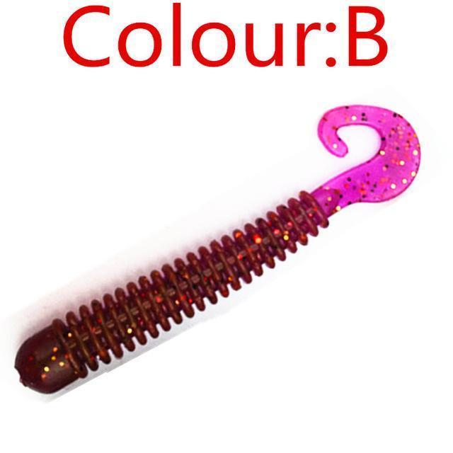 10Pcs/Lot 6Cm 1.36G Curly Tail Soft Lure Curly Tail Fishing Lures Artificial-WDAIREN fishing gear Store-B-Bargain Bait Box