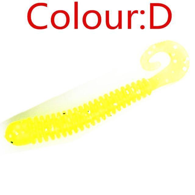10Pcs/Lot 6Cm 1.36G Curly Tail Soft Lure Curly Tail Fishing Lures Artificial-WDAIREN fishing gear Store-D-Bargain Bait Box