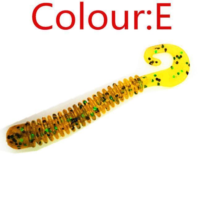 10Pcs/Lot 6Cm 1.36G Curly Tail Soft Lure Curly Tail Fishing Lures Artificial-WDAIREN fishing gear Store-E-Bargain Bait Box