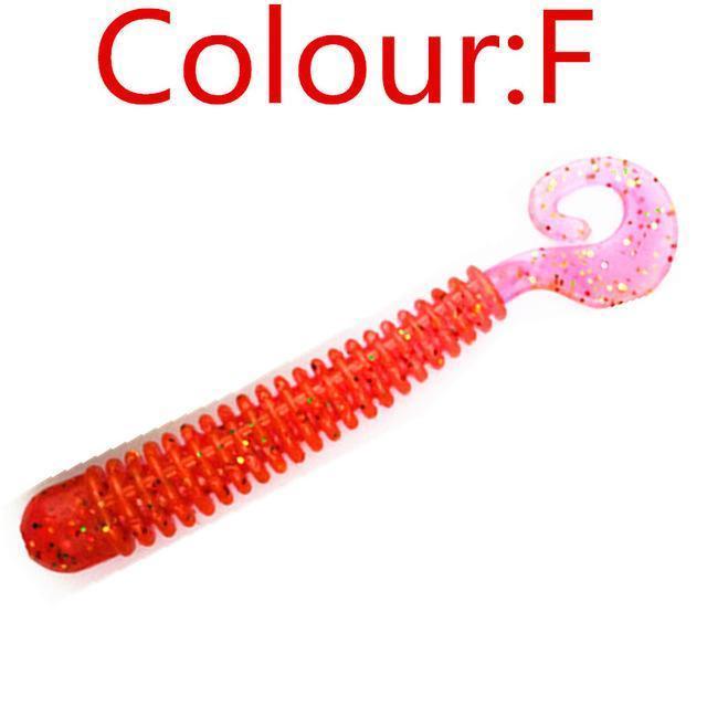 10Pcs/Lot 6Cm 1.36G Curly Tail Soft Lure Curly Tail Fishing Lures Artificial-WDAIREN fishing gear Store-F-Bargain Bait Box