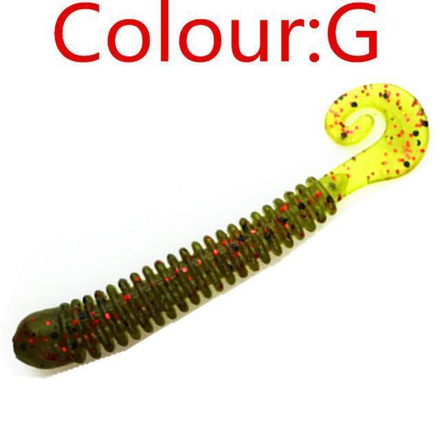 10Pcs/Lot 6Cm 1.36G Curly Tail Soft Lure Curly Tail Fishing Lures Artificial-WDAIREN fishing gear Store-G-Bargain Bait Box