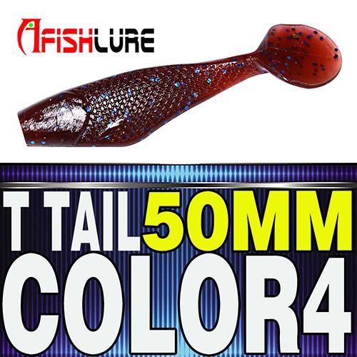 10Pcs/Lot Afish T T Shad Soft Fish 50Mm 1.8G Fishing Soft Bait Paddle Tail Jig-Unrigged Plastic Swimbaits-Bargain Bait Box-COLOR4-Bargain Bait Box