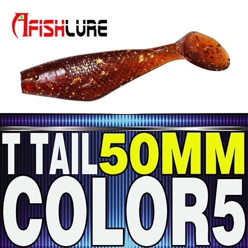 10Pcs/Lot Afish T T Shad Soft Fish 50Mm 1.8G Fishing Soft Bait Paddle Tail Jig-Unrigged Plastic Swimbaits-Bargain Bait Box-COLOR5-Bargain Bait Box