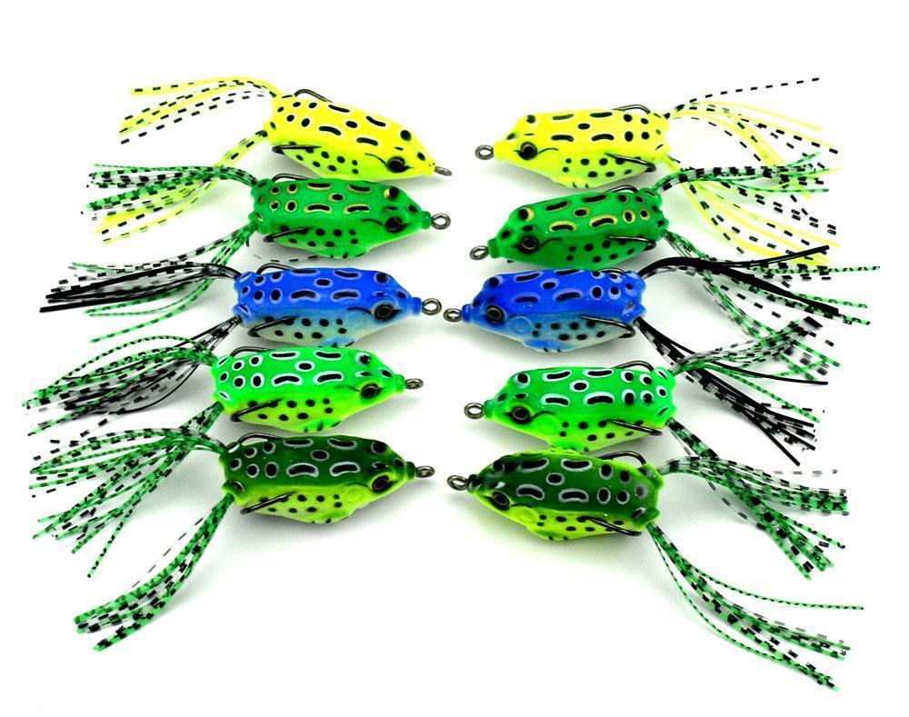 10Pcs/Lot Frog Lures Iscas Sapo Fishing Lure Soft Plastic Fishing Bait With Hook-lurehunter Official Store-Bargain Bait Box