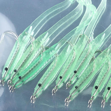 10Pcs/Lot Portable Fishing Eel Lure Artificial Luminous Soft Silicone Baits Lead-Rigged Plastic Swimbaits-QIFISH Store-68mm-Bargain Bait Box