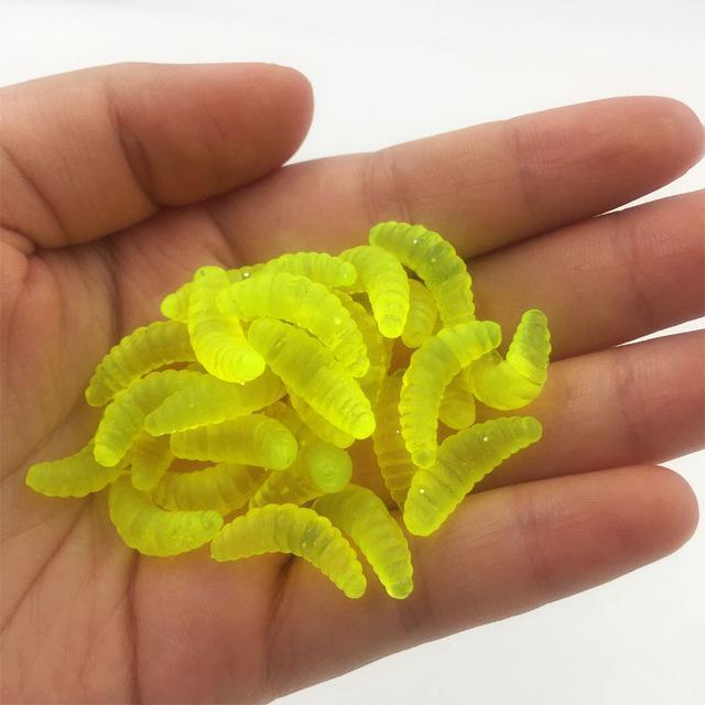 10Pcs/Lot Silicone Bait Maggot Grub Soft Baits Minnows Smell Red Worm Shrimps-Be a Invincible fishing Store-B-Bargain Bait Box
