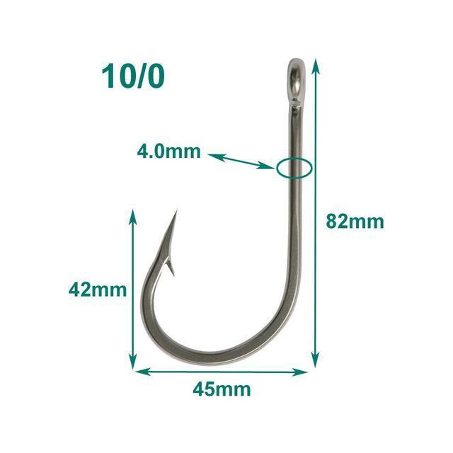 10Pcs/Lot Size 6/0 7/0 8/0 9/0 10/0 11/0 12/0 13/0 14/0 Stainless Steel Big Game-shaddock fishing Official Store-10 0-Bargain Bait Box